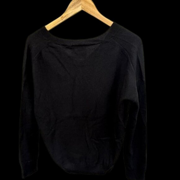 EVERYBODY & EVERYONE Cashmere/ Wool Blend V-Neck Sweater Size 16 Black - NWT - Picture 5 of 9